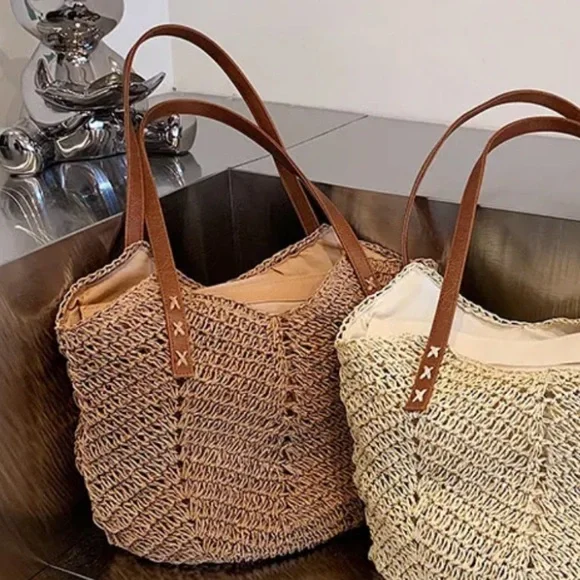 FINAL PRICE ❤️‍🔥 RAFFIA SUMMER BEACH BAG❤️‍🔥 NWT SUMMER BEACH TOTE - Picture 5 of 10